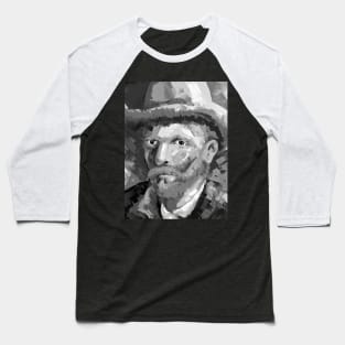 Vincent Van Gogh self portrait Black and White Baseball T-Shirt